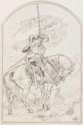 Esboço para &39;Sir Galahad&39; (tinta no papel)